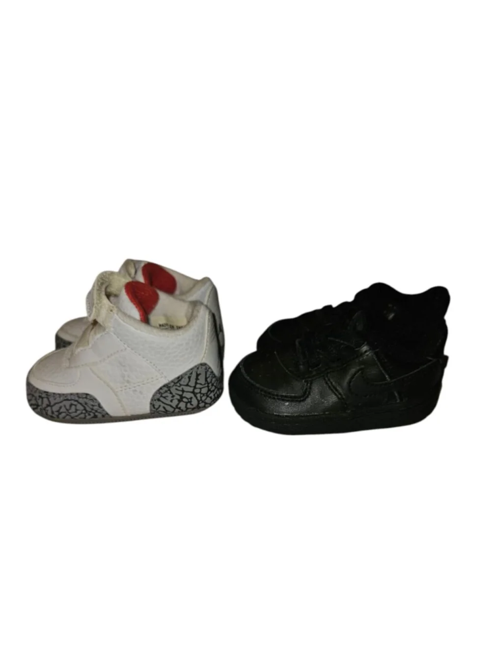 Baby Nike Air Force 1 & RARE Jordan Crib Shoes 2C Black White